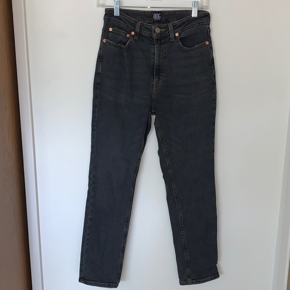BDG Washed Black Girlfriend Highrise Denim Ankle Jeans